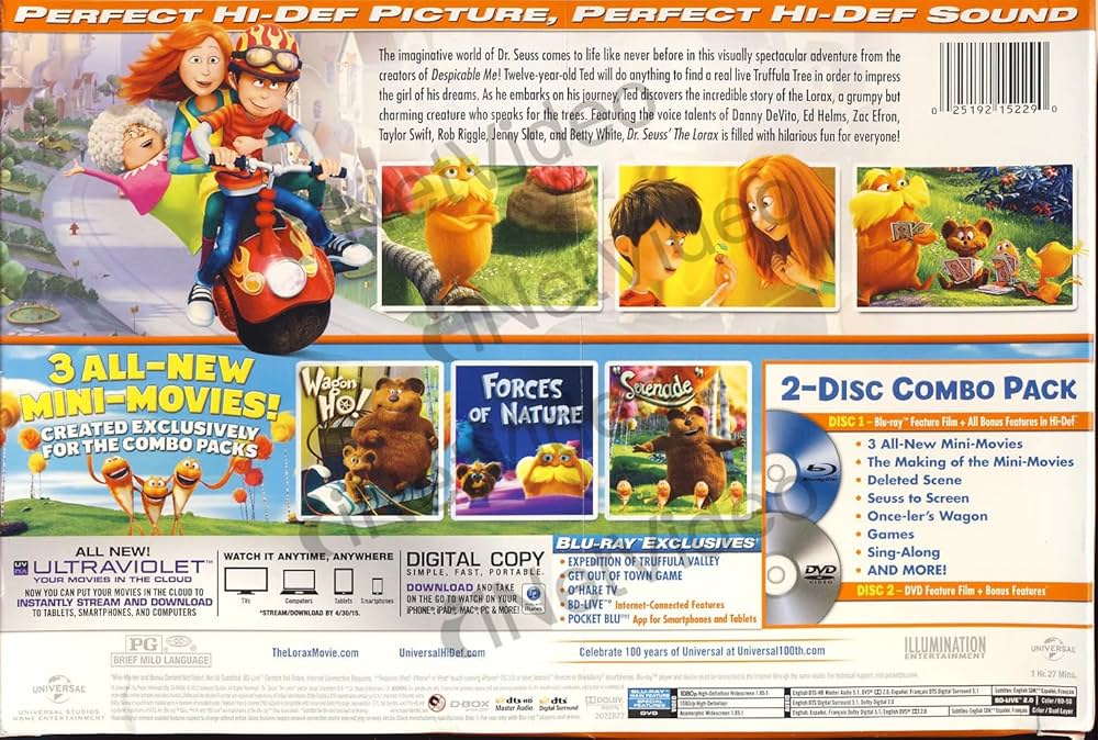 Amazon.com: Dr. Seuss' The Lorax Blu-ray + DVD + Digital