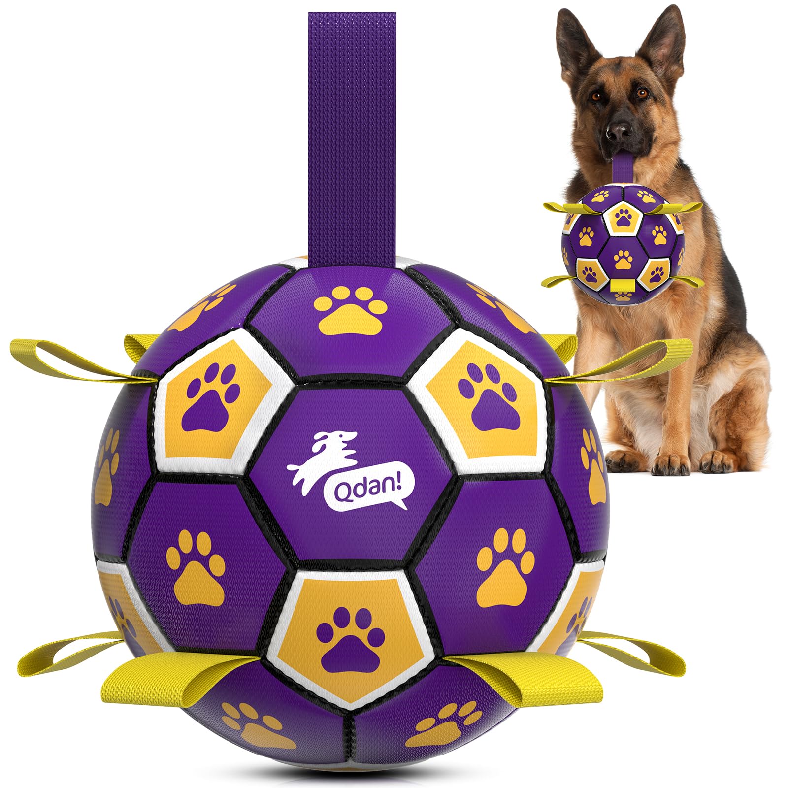 QDAN Soccer Ball with Straps 9 Inch