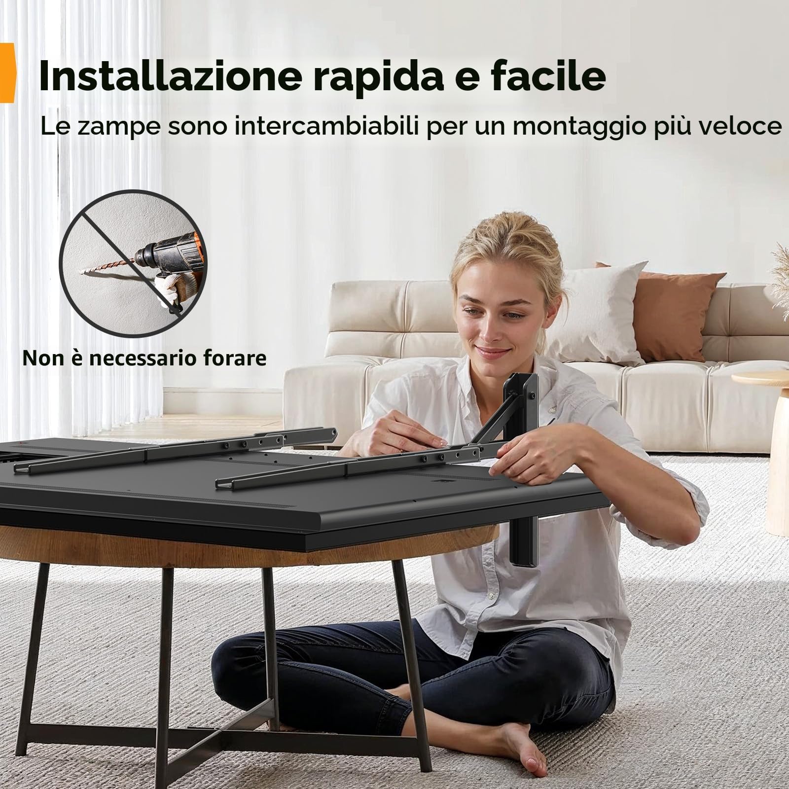 Perlegear Supporto TV da Tavolo Universale 22-70 Pollici VESA 800x600 mm 50 kg