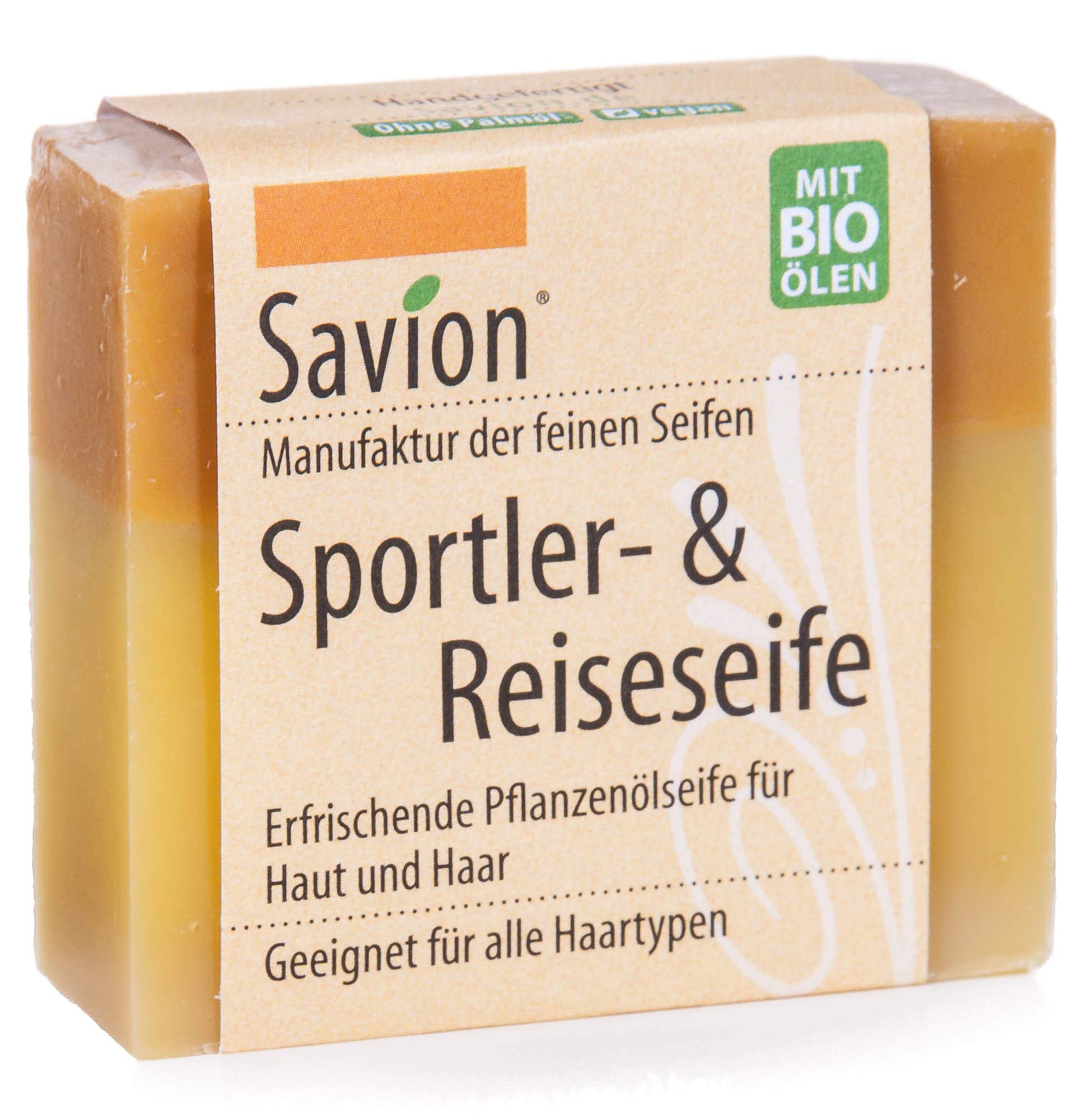 Savion Athletes and Travel Soap for Hair and Body Organic 85 g, Sportler & Reiseseife, 80 g (Pack of 1)