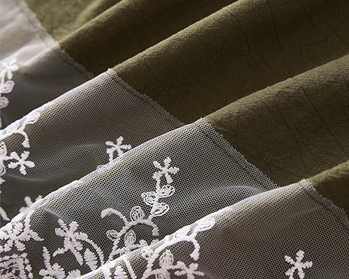 Miniatura 5 de Delantal vintage para mujer con bolsillos, lindo delantal de algodón y lino con espalda cruzada para jardinería, cocina, hornear