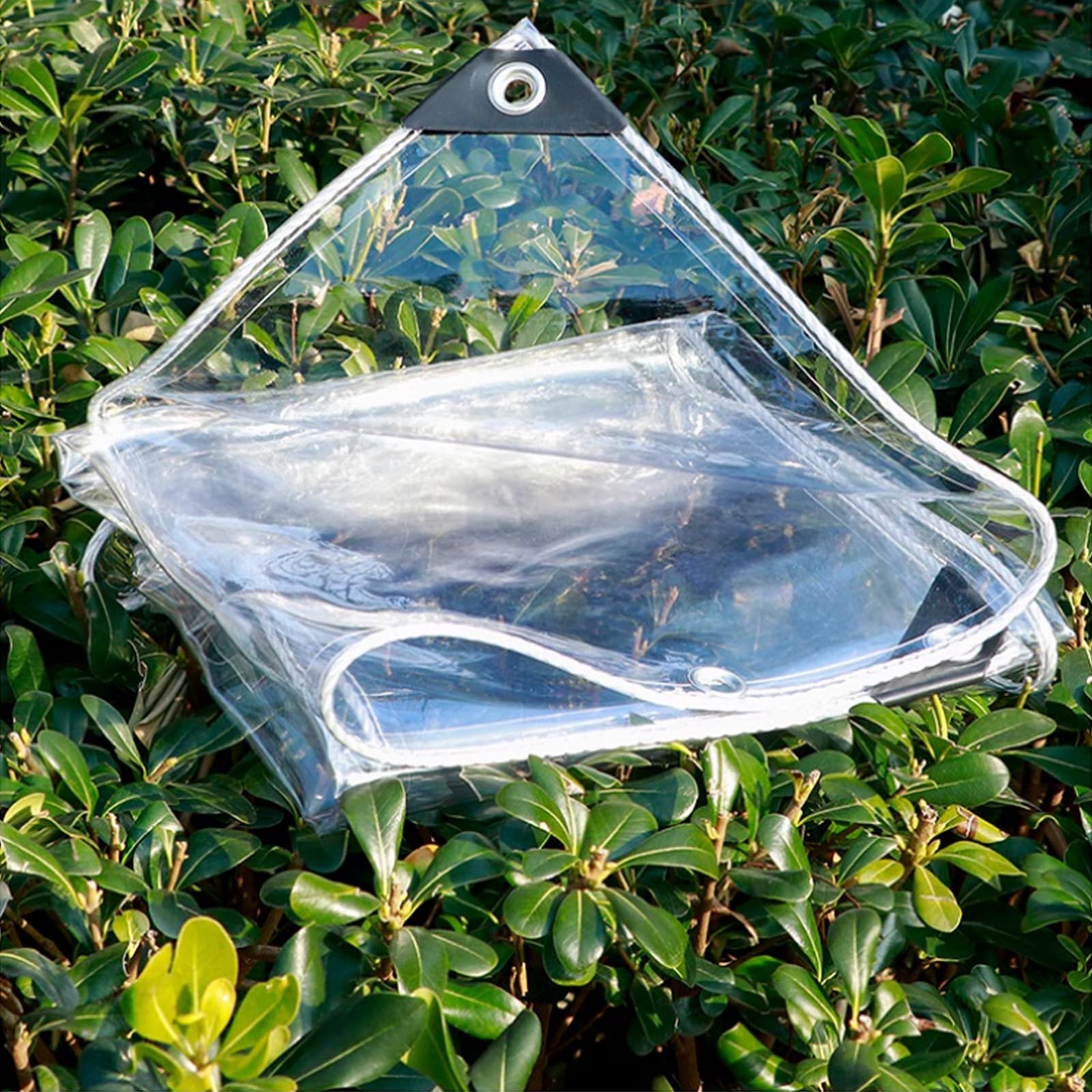 Bâche imperméable transparente en PVC 0,35 mm pour terrasse et extérieur