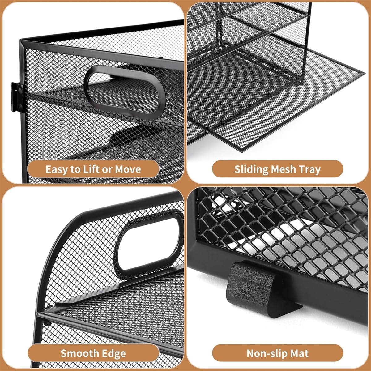 SOONHUA 5-Tire Schreibtisch Organizer, Schreibtisch Ablagefächer aus Mesh, Papier Dokumenten Ablage Regal, Aktenablage Desk Organizer für Zuhause,Büro und Schule