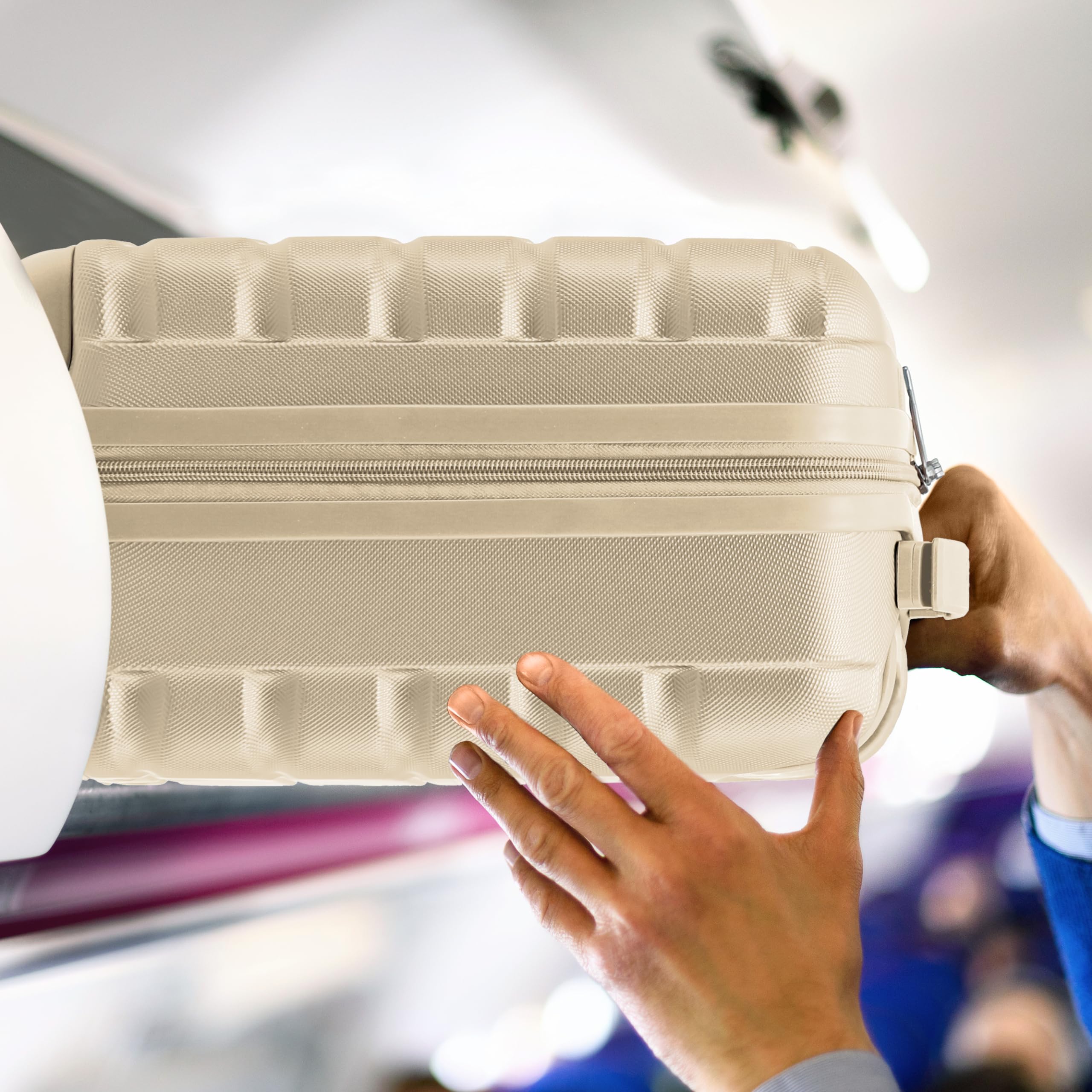 Flight Knight 40x20x25 Ryanair Underseat Cabin Bag, Lightweight Suitcase, Small Durable 4-Wheel Cabin Case, Maximum Carry-On Size, ABS Hard Shell, 10kg Hand Luggage Bag- 40 x 20 x 25