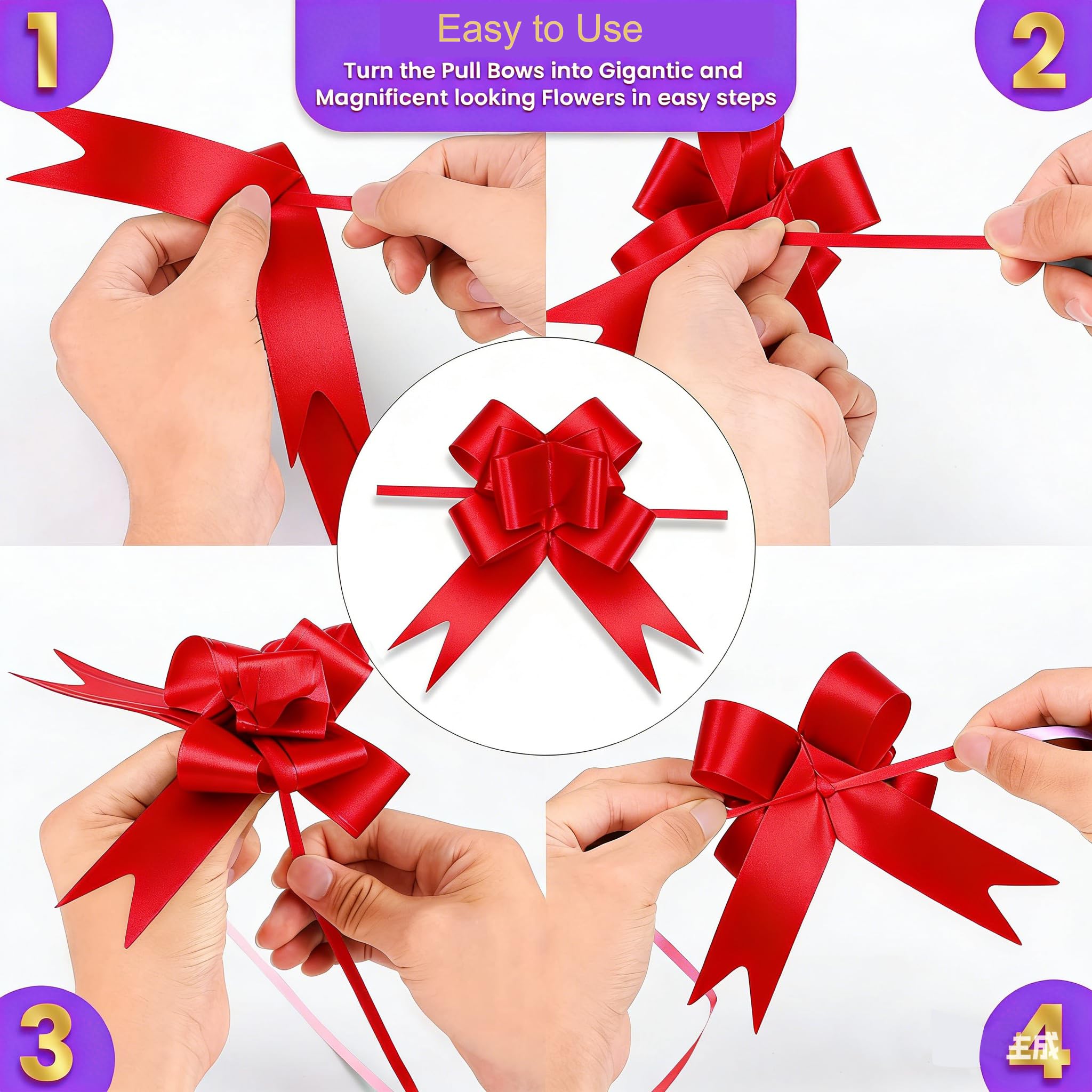 4 cesti regalo vuoti in bambù intrecciato, con 4 sacchetti, 4 fiocchi e carta triturata, per baby shower, compleanni, inaugurazione della casa (marrone)