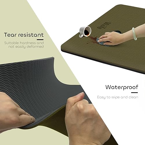 Miniatura 6 de Tapete de yoga antideslizante de TPE para mujeres y hombres, tapete de entrenamiento de doble cara de 72 x 24 pulgadas para gimnasio en casa,