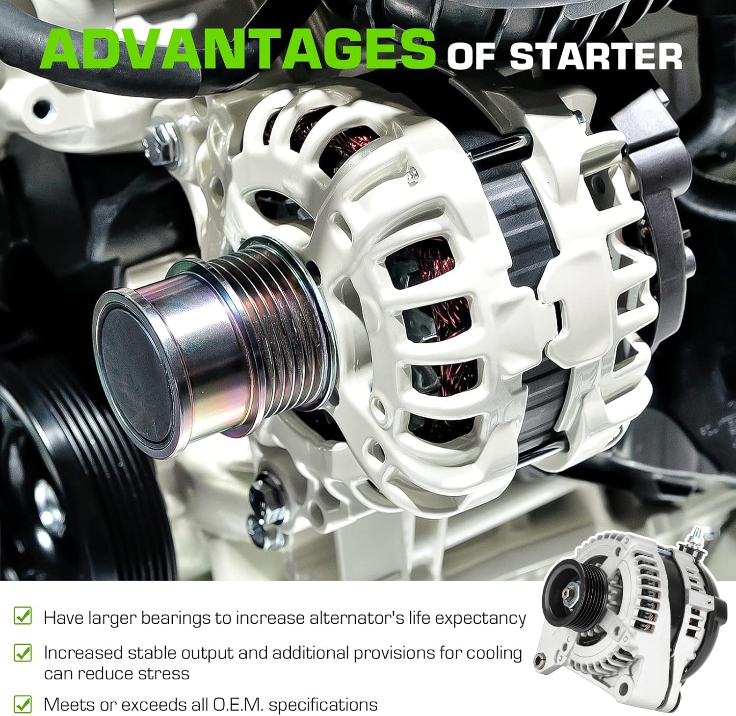 130Amp New Alternator 4.7L 4.7 Compatible with 2003-2009 Toyota 4Runner Sequoia Tundra Lexus GX470 2006 2007 06 07 LX470 Land Cruiser AND0392 104210-3441 1042103380 11198