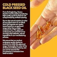 Vista 6 de Cápsulas de aceite de semilla negra prensado en frío - Suplemento de 1500 mg de comino negro para la función inmune, apoyo digestivo y salud general