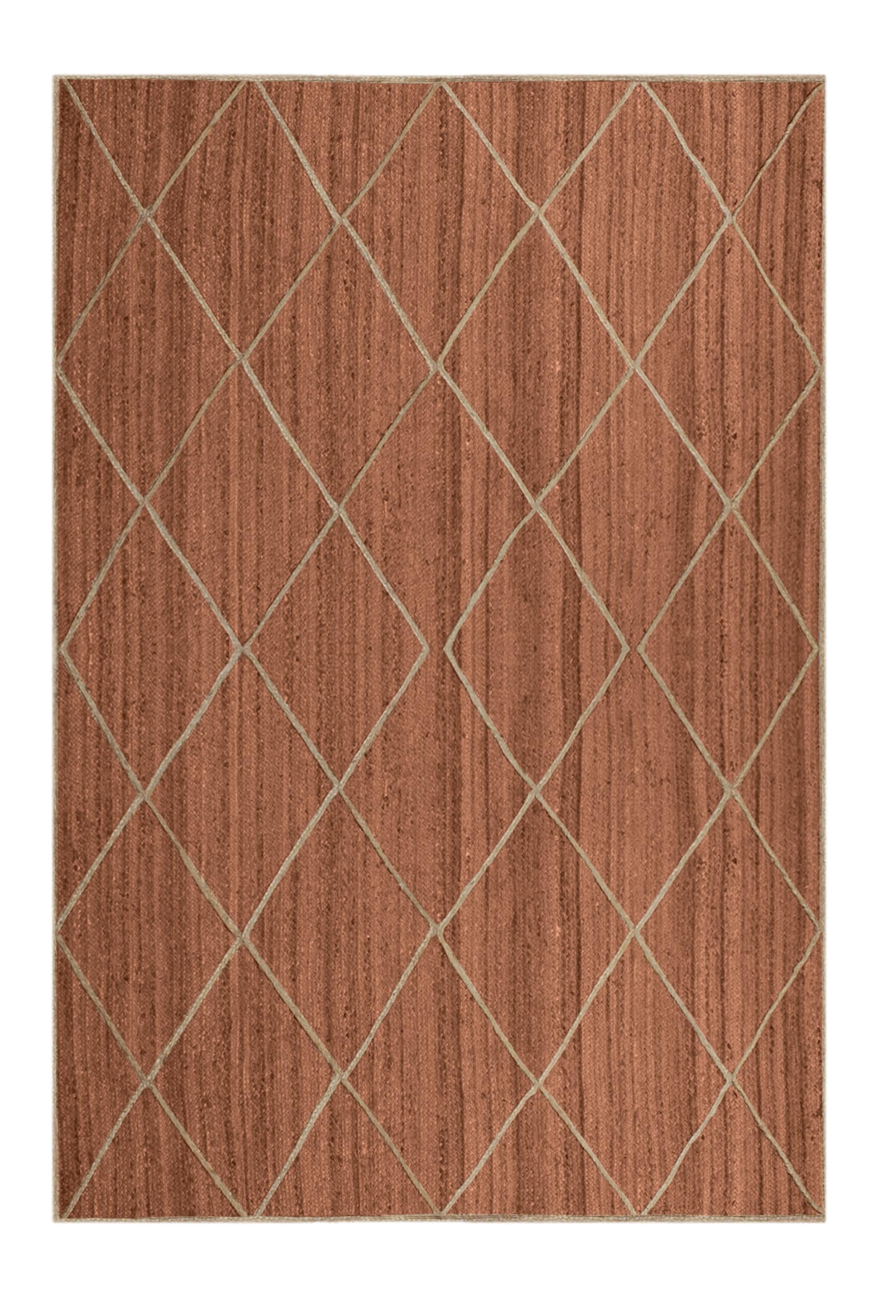 Tapis Kilim en jute tressé marron et beige 122x213 cm pour salon