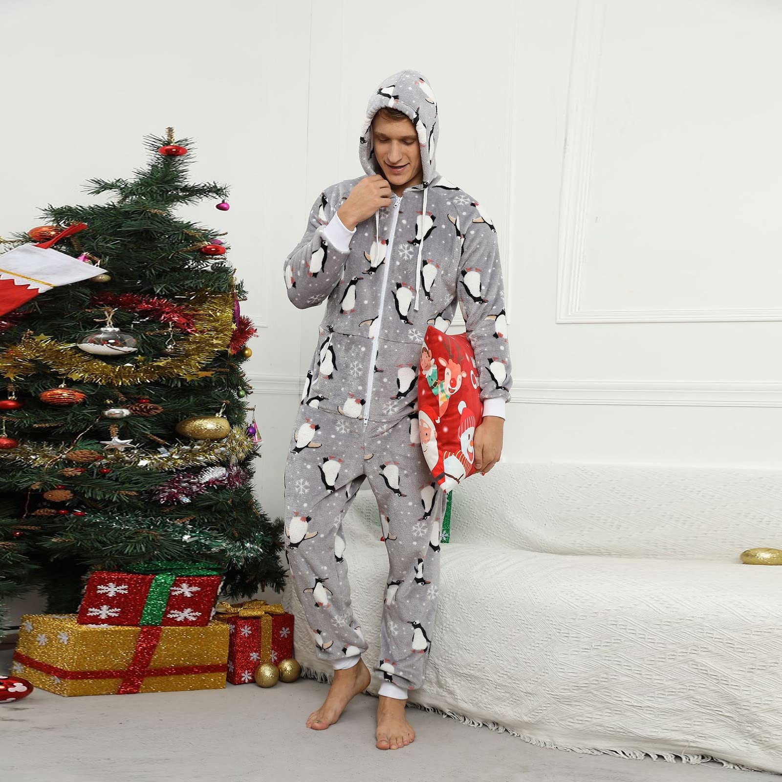 Genérico Pijama Hombre Invierno Pijama Hombre Polar Uso Diario Albornoz Oversize Unisex De Franela Gruesa Ideal para Uso En Casa Otoño Invierno