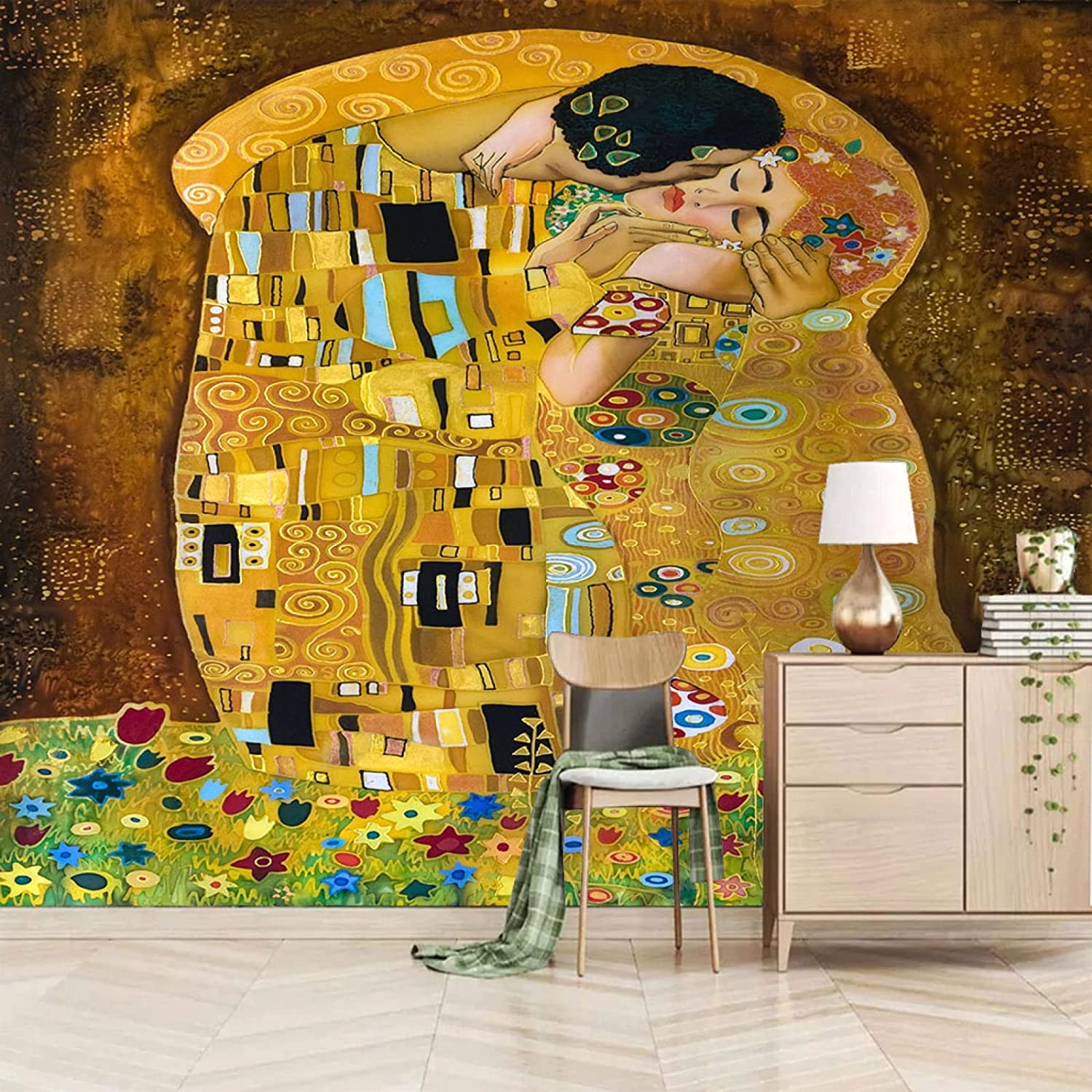 3D Papel Pintado Mural Autoadhesivo Pareja Besándose Pósteres De Pared Artística Para Pared, Pegatinas De Pared Para Sala De Estar, Tv, Sofá, Hotel Temático, Fondo De Pasillo De Lujo, Pintura De Pare