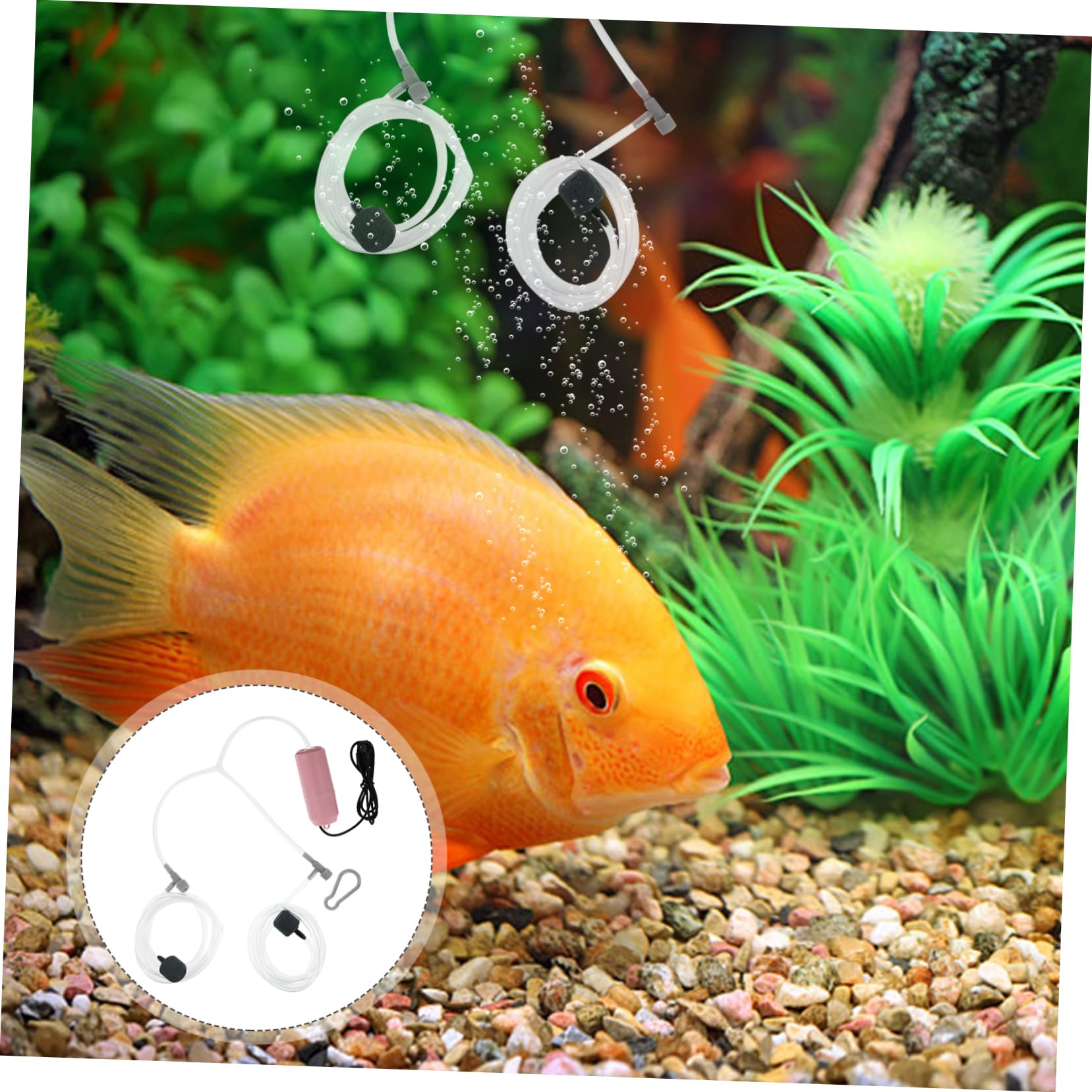 HANABASS Bomba de oxigeno USB Portable Air Pump Accesorios pecera aireador de Tanque de Peces Ajustable Bomba de Aire para Acuario Bomba de oxigeno para Acuario aireador de pecera