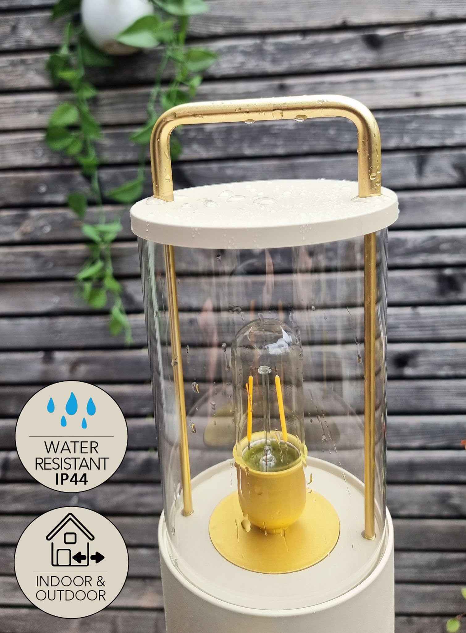 Coen Bakker Lampada da tavolo a LED dimmerabile, IP44, con USB, luce bianca calda, per interni ed esterni, 15 x 11 cm, colore: Bianco