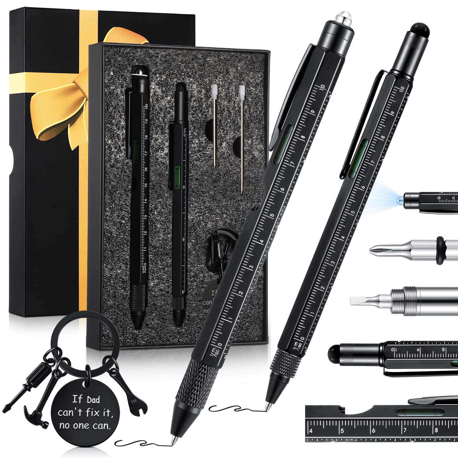 Photo 1 of 2 ITEMS Gifts for Men, Stocking Stuffers for Men 9 in 1 Multitool Pen with Keychain, Tools Cool Gadgets BUNDLE
