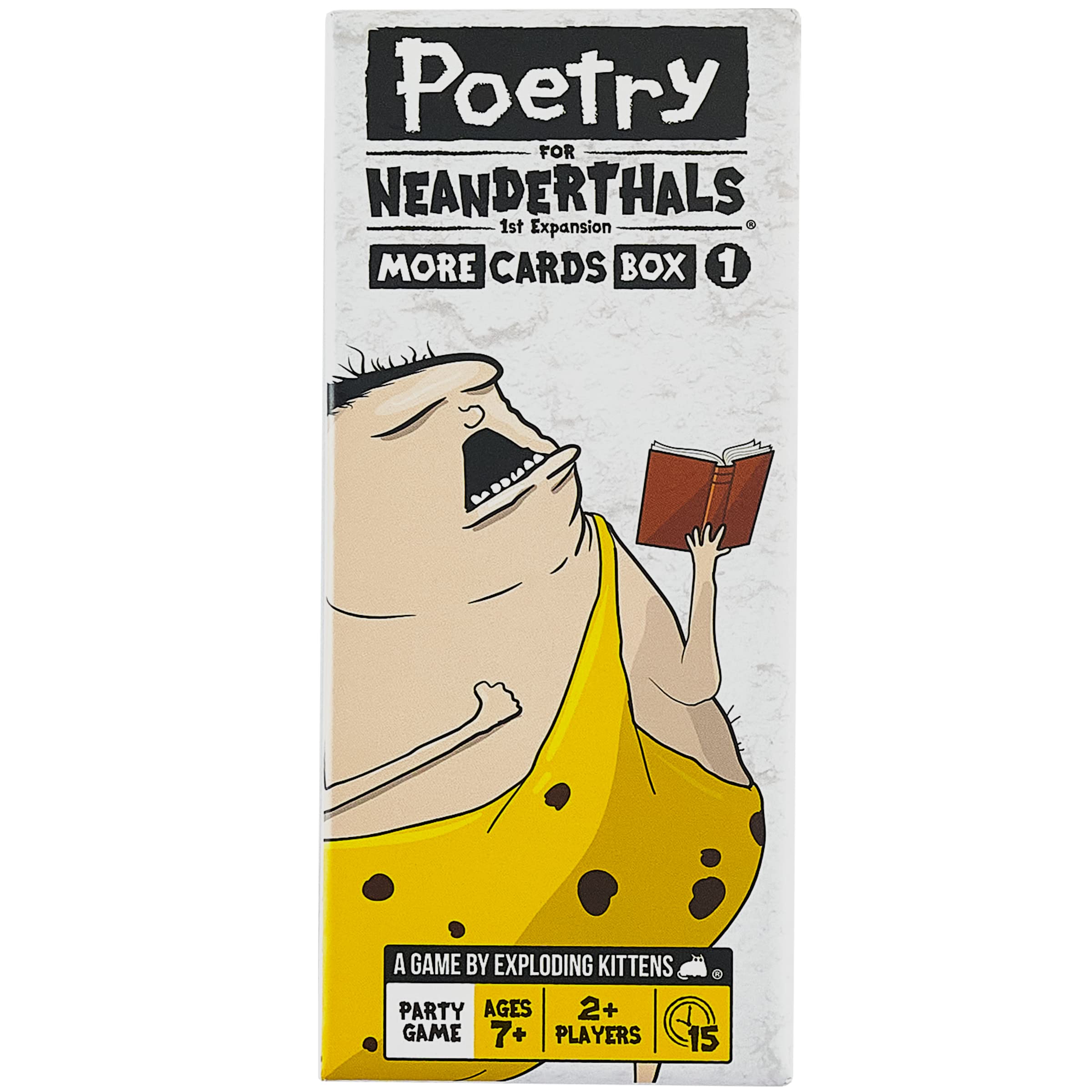Exploding Kittens Poetry for Neanderthals Expansion Pack 2+ Players - Ages 7+ - 15 Minutes to Play - Original Game Required, 500 Cards - Party Game, Family Game Night, Kid and Adult Card Game