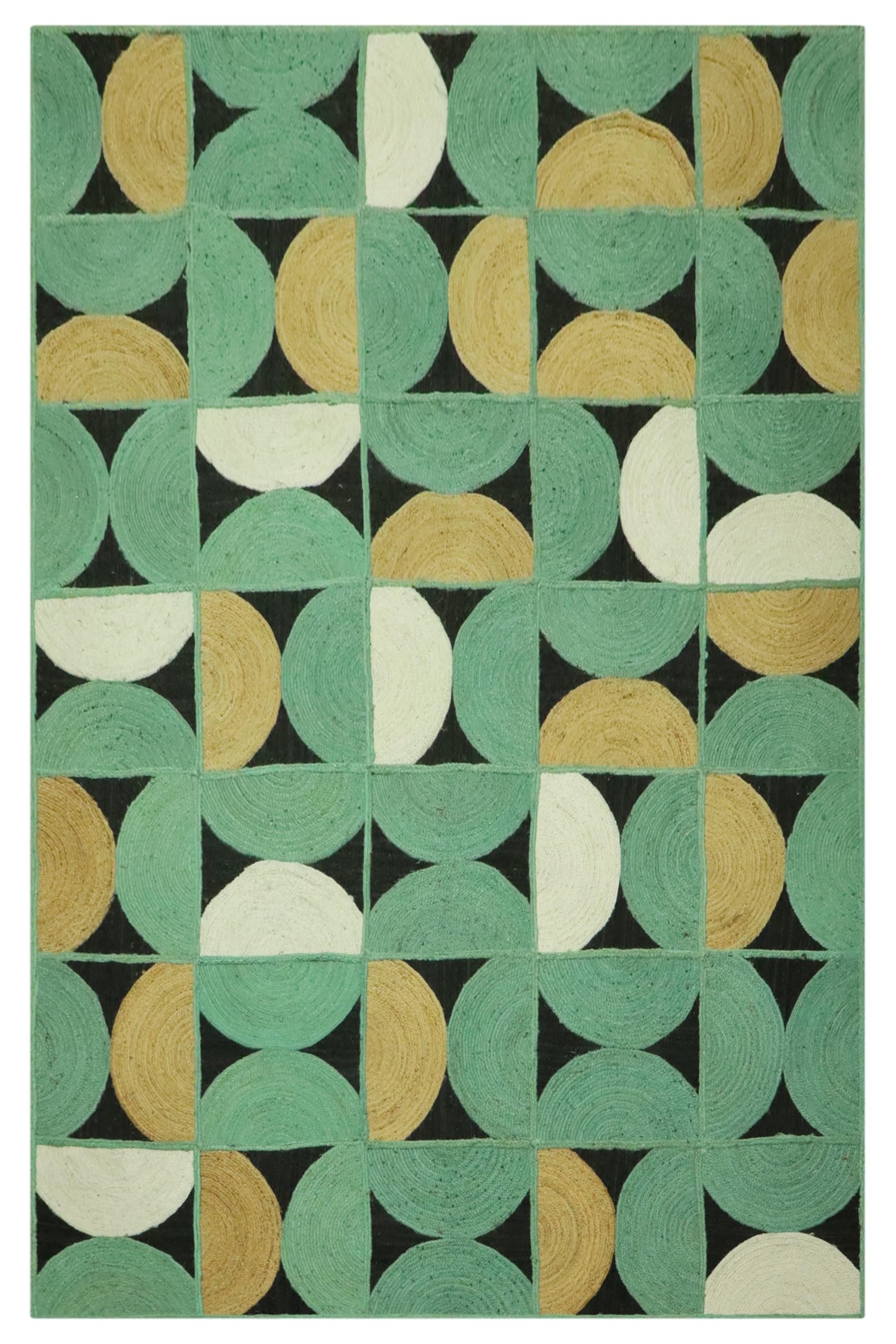Tapis carré tressé Kilim en jute pour protéger le sol du salon et couloir