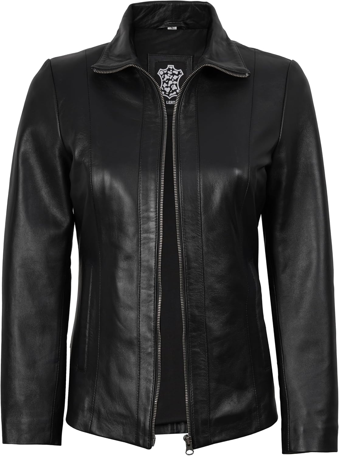 Decrum Women's Lambskin Leather Jacket - Casual Coat Blazer Style, Real Leather Jackets for Women