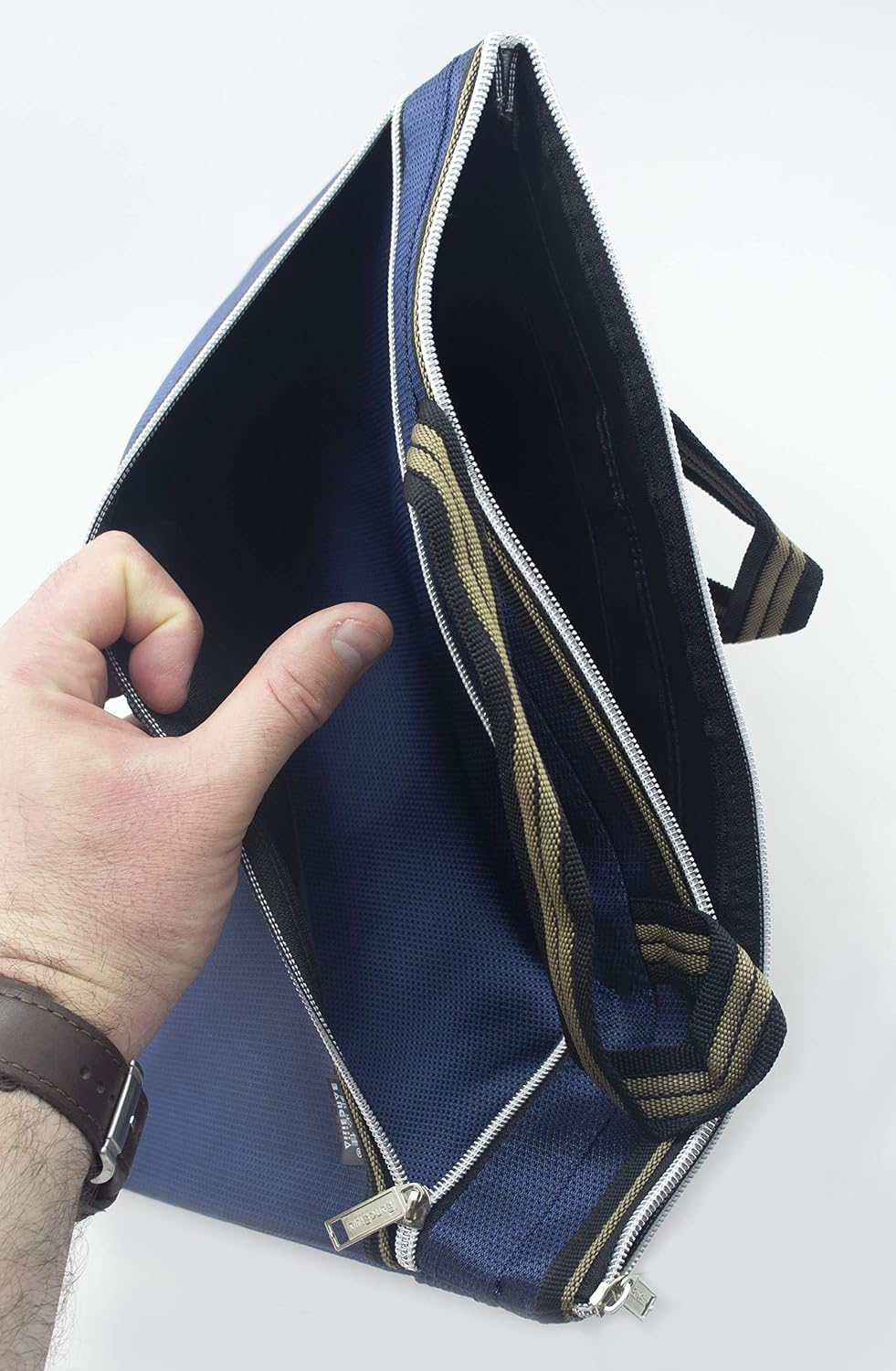 HAND® Stylish Heavy Duty Material Daily Fashion Tools Portfolio Bag 37 x 30 cm Fits Over A4 Size (Navy Blue)