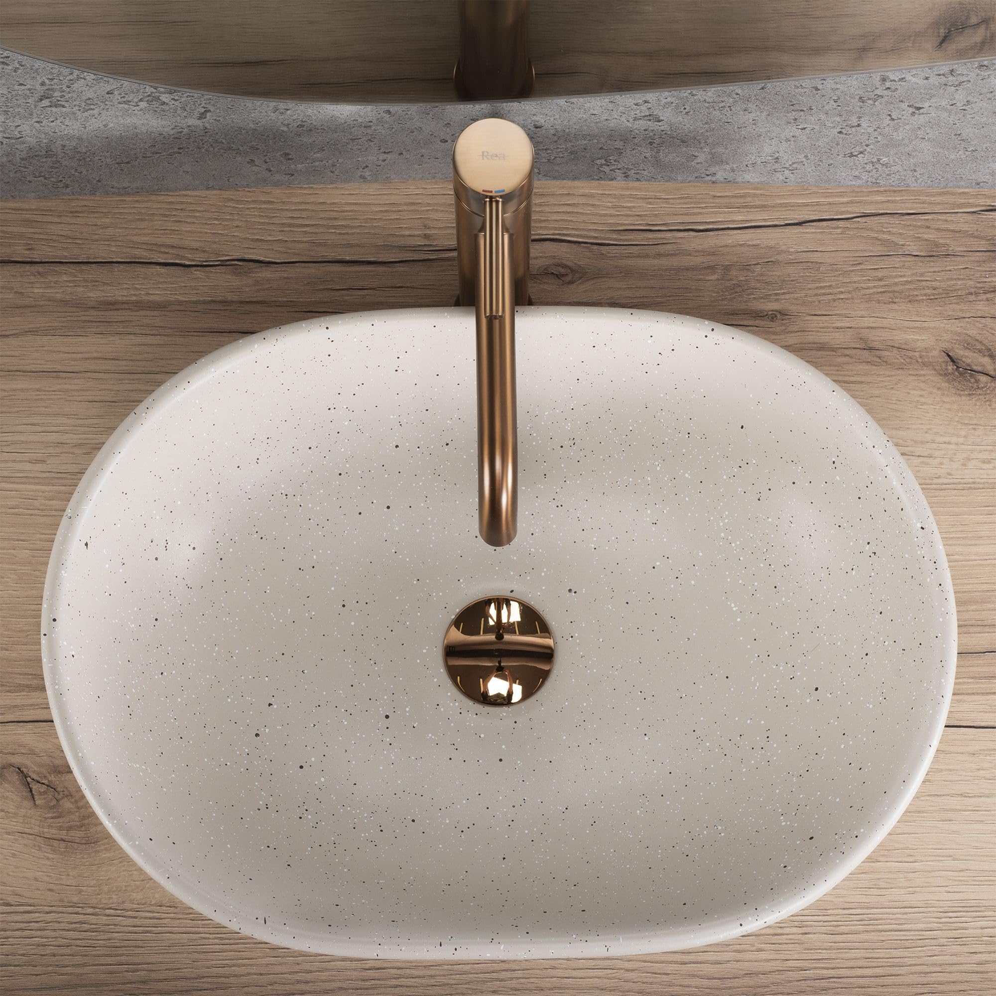 Lavabo Sobre Encimera Rea Amelia Sandy Beige 48X34,5X13,5Cm