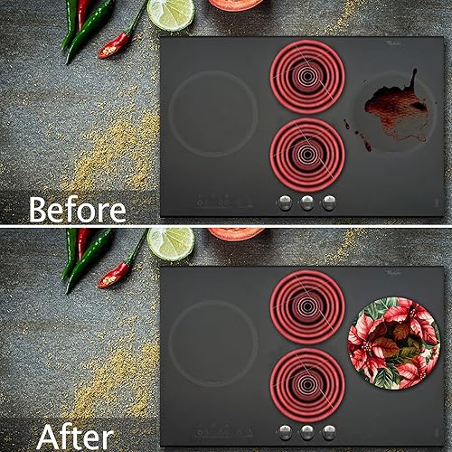 Miniatura 106 de 4 fundas redondas para quemador de estufa de Halloween, cubiertas de quemador eléctrico de calabaza de otoño, 8 y 10 pulgadas, cubierta para Obras