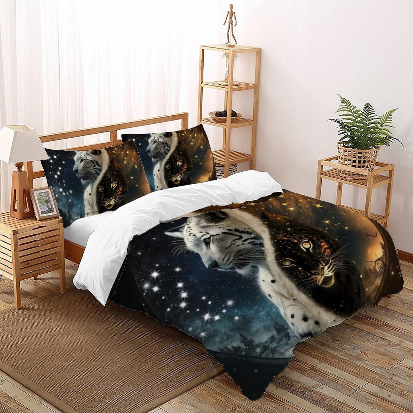 Housse de couette tigre 220x240cm pour transformer la chambre des filles