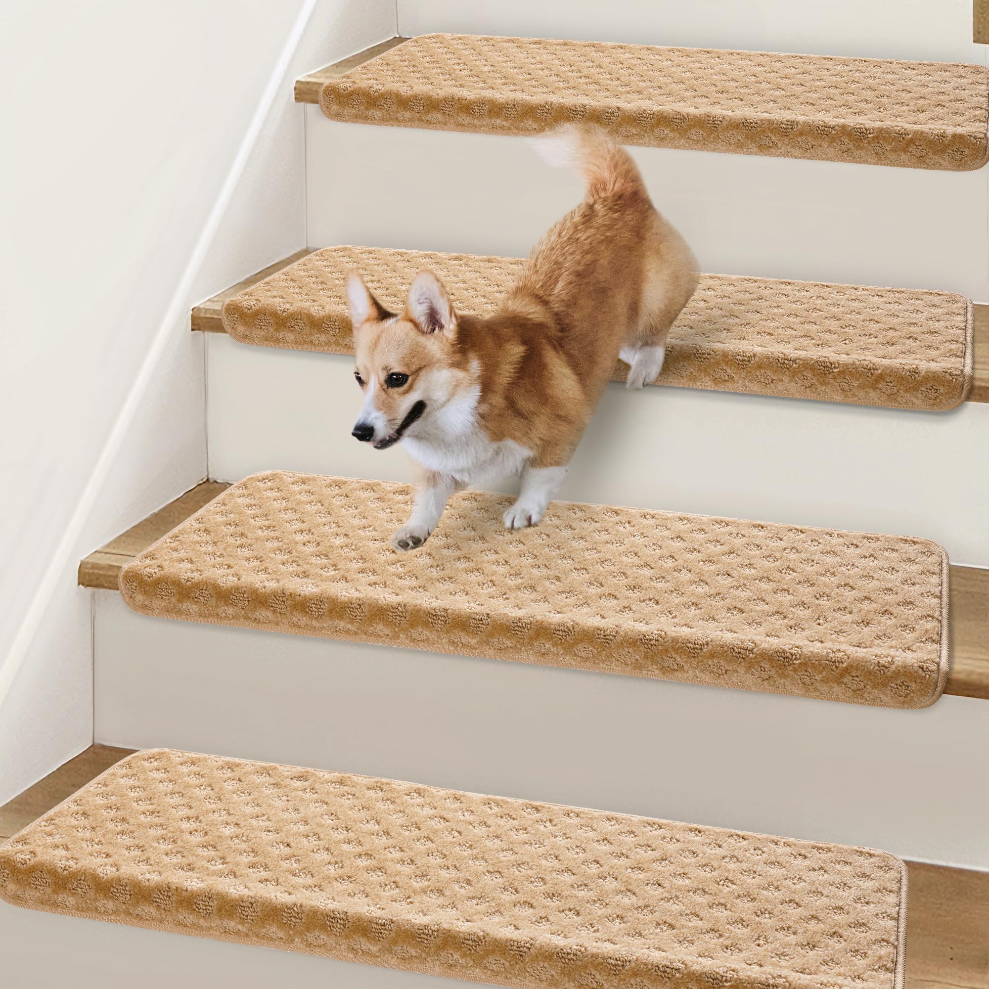 Tapis d'escalier antidérapant pour réparer et cacher les marches en bois usées