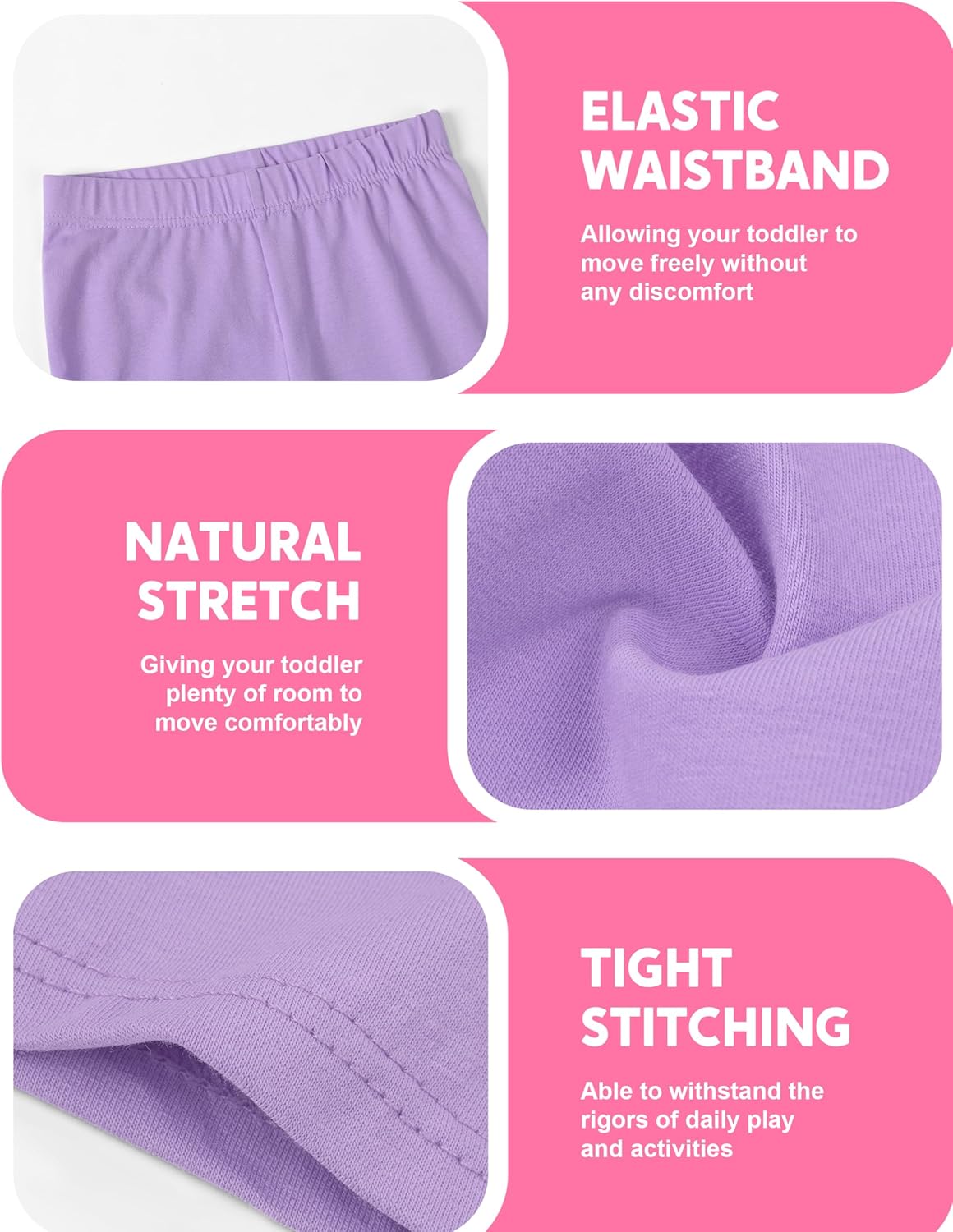 Ruisita 6 Pack Baby Toddler Girls Cotton Bike Shorts Soft Girl Thickened Cartwheel Shorts Solid Safety Dance Short for Kids - Image 4