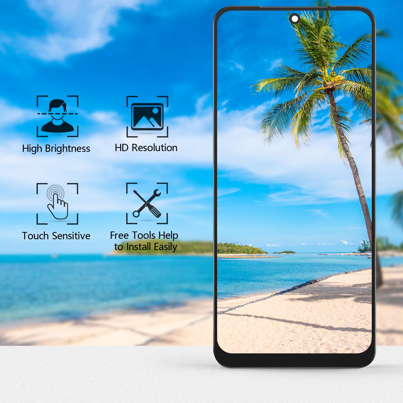 Schermo per Xiaomi Redmi Note 10 PRO 4G Display Digitalizzatore Touch Screen LCD per Redmi Note 10 PRO 4G Schermo LCD Display + Kit di Riparazione(Nero con Cornice)