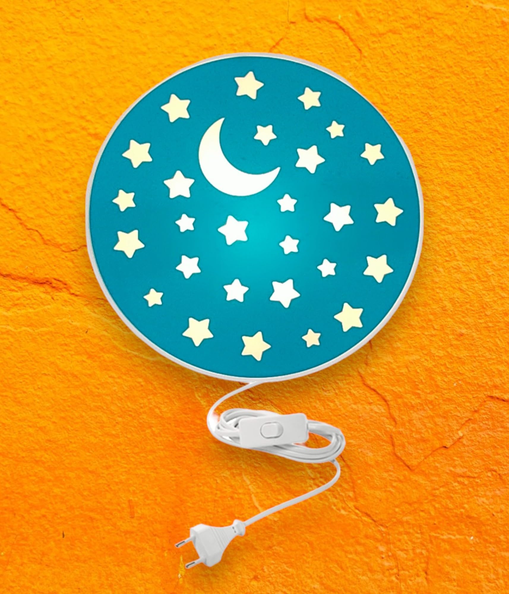 Niermann Standby Wandleuchte Petrol mit Sternen, 1 x E14, max. 10 Watt, Made in Germany, Kinderleuchte, Kinderlampe