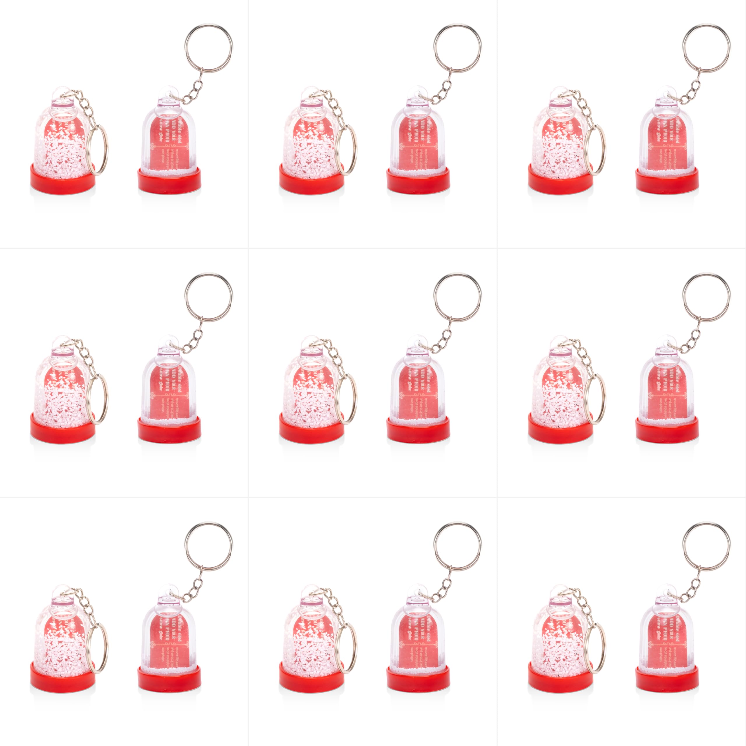 Evelay White Mini Snow Globe Keyrings | Double-Sided Custom Photo Inserts | Clear Acrylic Keepsake Keychains | Fun Diy, Stocking Fillers, Party Favours | Packs Of 2–24