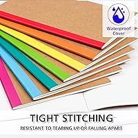 Vista 4 de feela Paquete de 16 cuadernos de composición a granel, con cubierta de papel kraft con rayas universitarias, diarios de viaje con espinas arcoíris