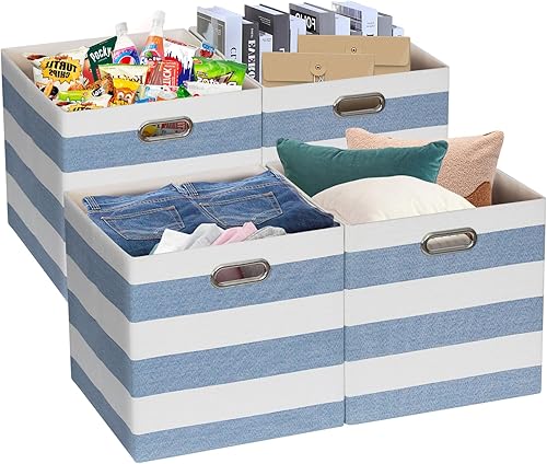 Posprica - Contenedores de almacenamiento, canastas de almacenamiento de tela plegables, cubos contenedores para cajones