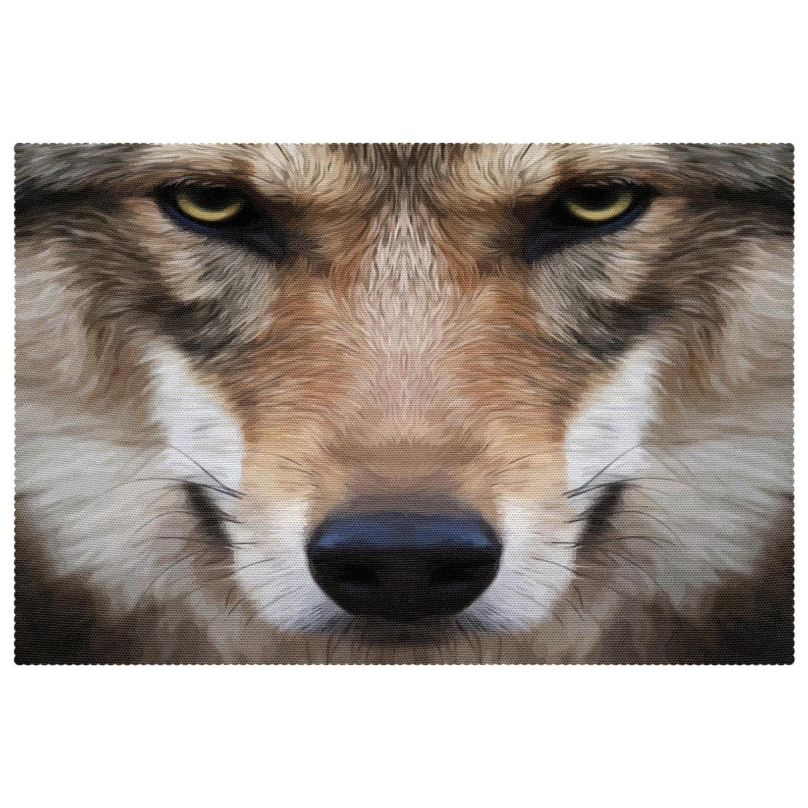 Sets de table loup rectangulaires 30,5x45,7cm résistants à la chaleur antidérapants x6