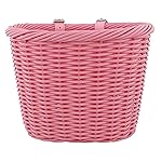 ZUKKA Bike Basket Woven Bike Basket for Adult Bikes Front/Kids Bike Handlebar with Adjustable Leather Straps Waterproof Storage Bicycle Basket, Multi-Colors