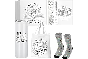 Rtteri Book Lover Gift Set: Tumbler, Tote, Socks, More (Stylish)