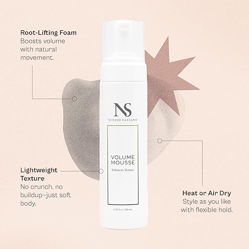 Miniatura 5 de Nunzio Saviano Mousse de volumen para el cabello  Mousse ligero para el cabello para mujeres  Espuma voluminizadora para peinar, cuerpo y levantar