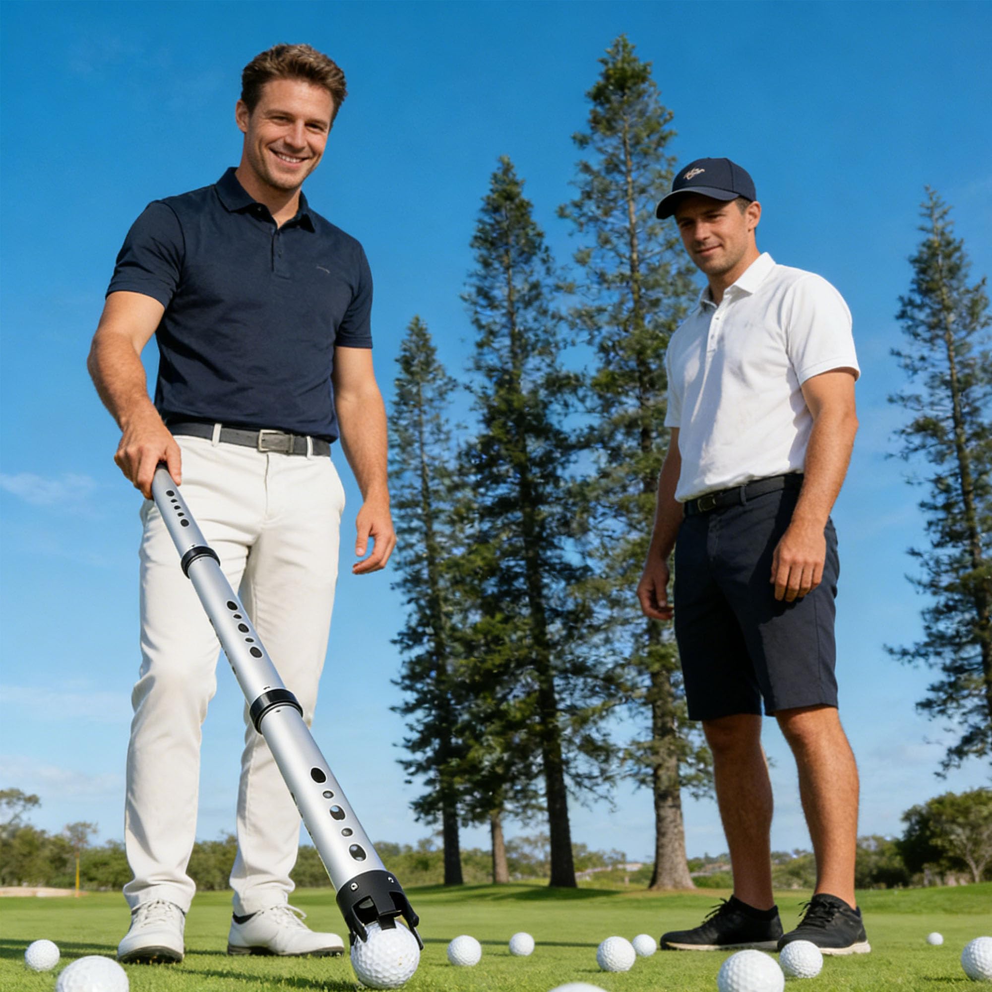 Raccoglitore di Palline da Golf Superiore, Tre Sezioni Rimovibili, può Raccogliere 25 Palle, Collezionatore Lega di Alluminio, con Borsa di Accoglienza, Golf Accessori Regali per Gli Uomini