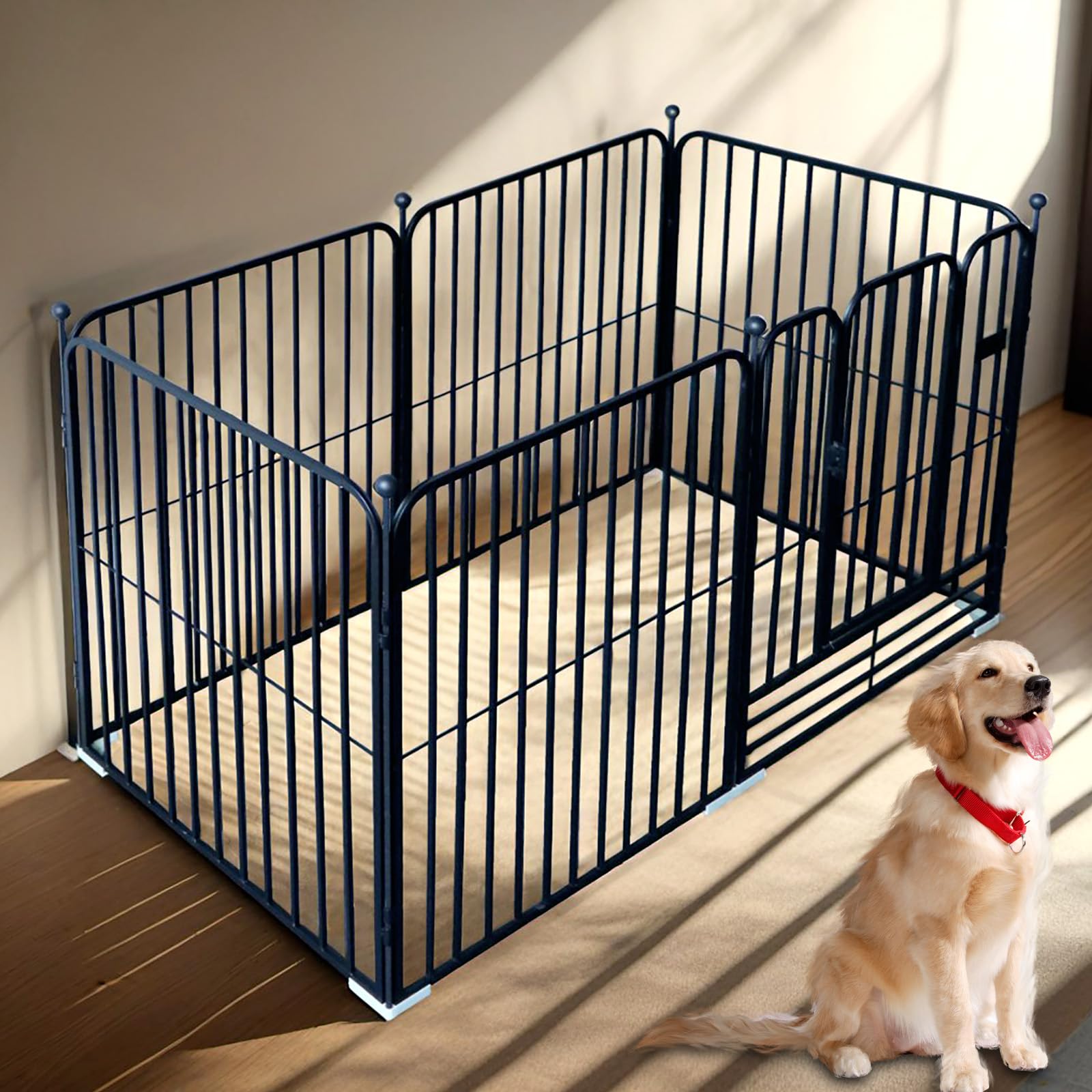 URbazaar Dog Fence Indoor Cage for Dogs,Portable Yard Fence Playpen Indoor Isolation Barrier,Foldable 6 Panels Dogs Pen 31.5" Height Pet Enclosure Dog Playpen with Lockable Door for Pet
