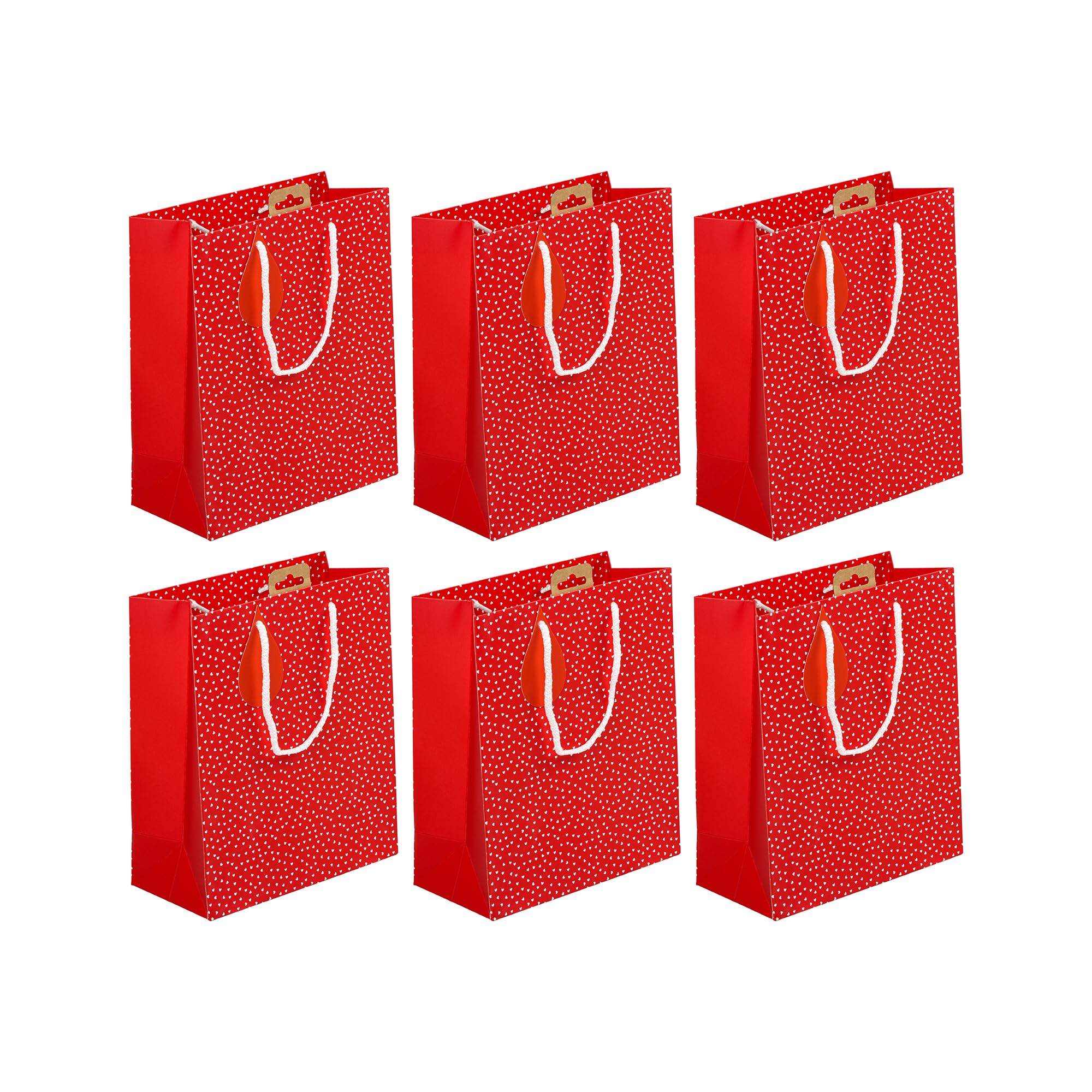 Clairefontaine 30633-3Cpack - A Set of 6 Excellia Gift Bags- Medium - 21,5x10,2x25,3cm - 210g - Hearts- Gift Wrapping, Ideal for Books, Games, Small Gifts