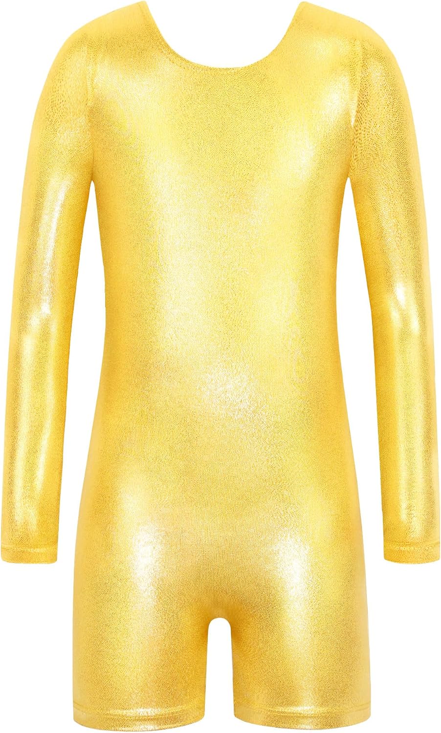 Nymphperi Girls Gymnastics Leotards Long Sleeve Gym Outfits with Shorts Quick Dry One Piece Kids Biketards