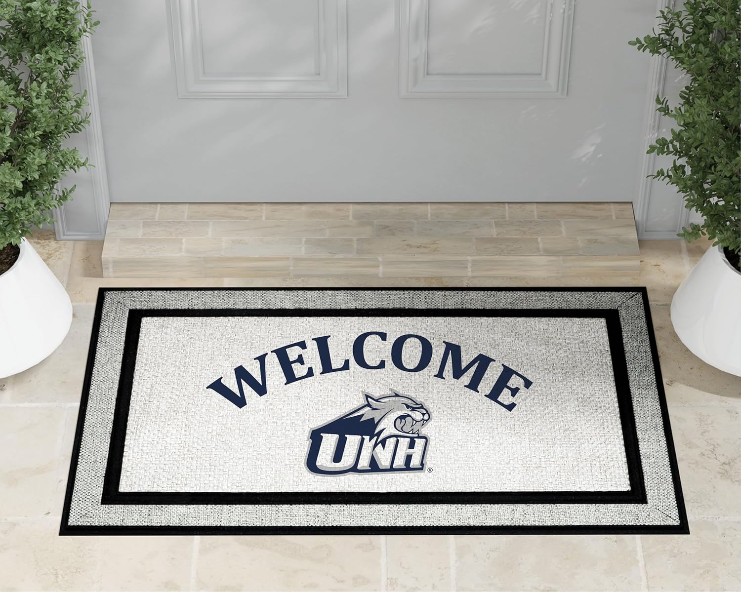 KH Sports Fan 18x30 Gray New Hampshire Wildcats Welcome Doormat NCAA Rug