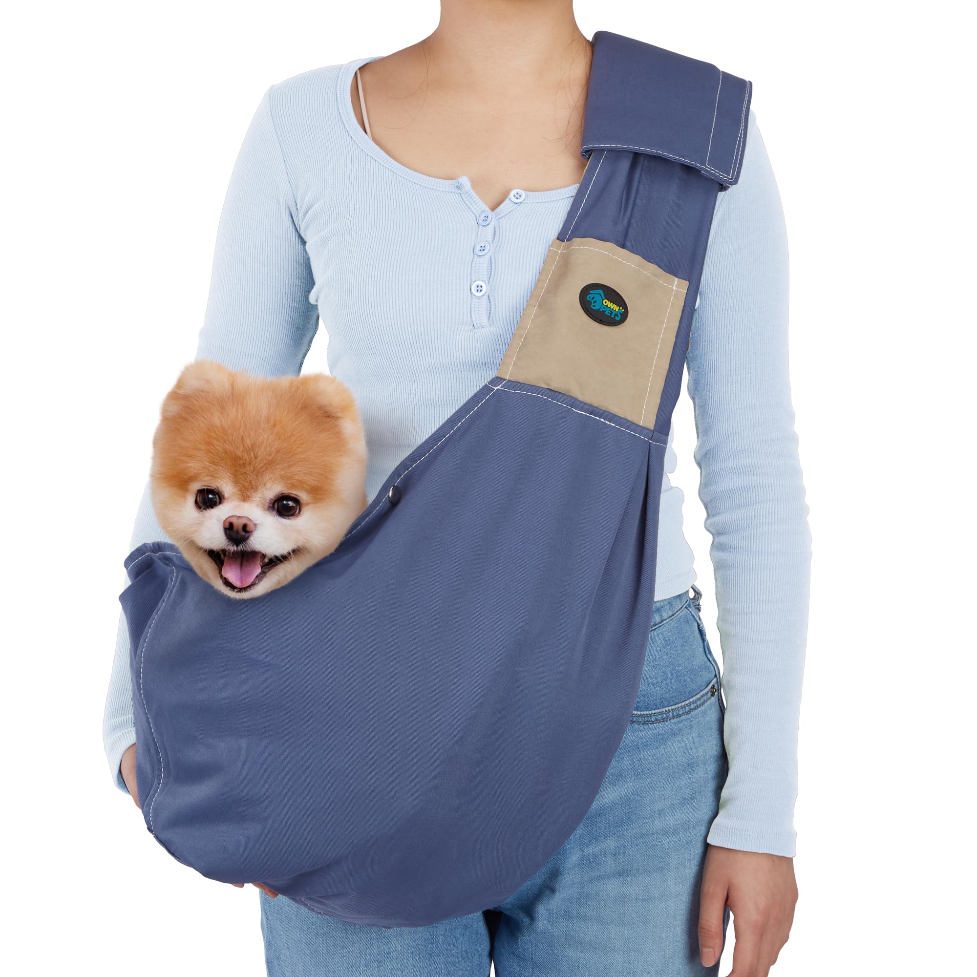 OWNPETS Pet Dog Sling Carrier, Cat Travel Bag, Pet Soft Pouch and Tote Design, Adjustable Shoulder Strap Hands Free Safe-Suitable for Puppy, Small