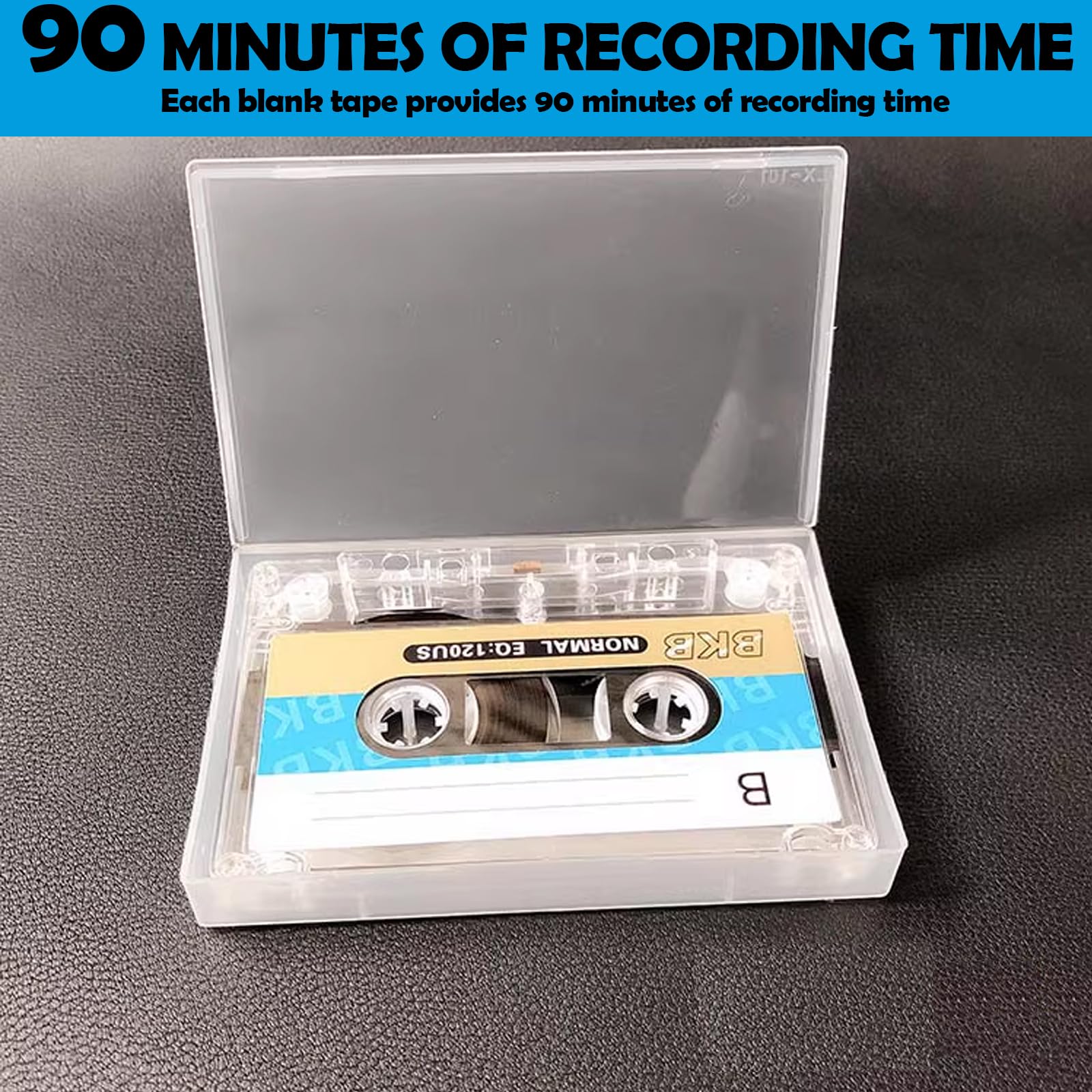 Cassettes audio vides 90 min, lot de 10, faible bruit pour enregistrements