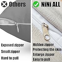 Vista 4 de NiNi ALL Juego de 2 fundas de almohada impermeables para exteriores, decorativas, casa de campo, jardín, fundas de cojín sólidas para patio, tienda