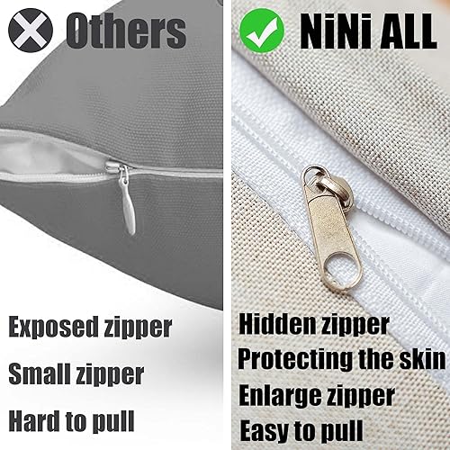 Miniatura 4 de NiNi ALL Juego de 2 fundas de almohada impermeables para exteriores, decorativas, casa de campo, jardín, fundas de cojín sólidas para patio, tienda