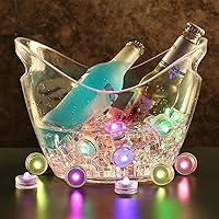 Vista 2 de Luces LED sumergibles, luces de té impermeables, luces de piscina mini subacuáticas a batería con control remoto para decoración del hogar