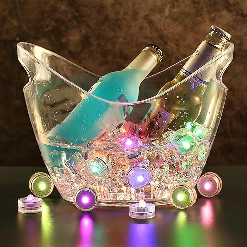 Miniatura 2 de Luces LED sumergibles, luces de té impermeables, luces de piscina mini subacuáticas a batería con control remoto para decoración del hogar (12-RGB,