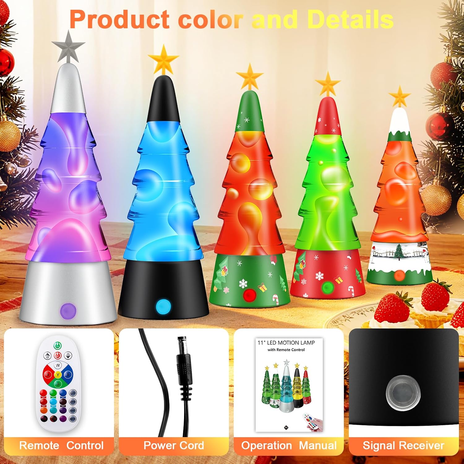 LampGreen Liquid Motion Lamps, Christmas Lamp with Remote, 15 Color Changing LED Night Light for Kids & Adults Christmas, Bedroom, Living Room Gift