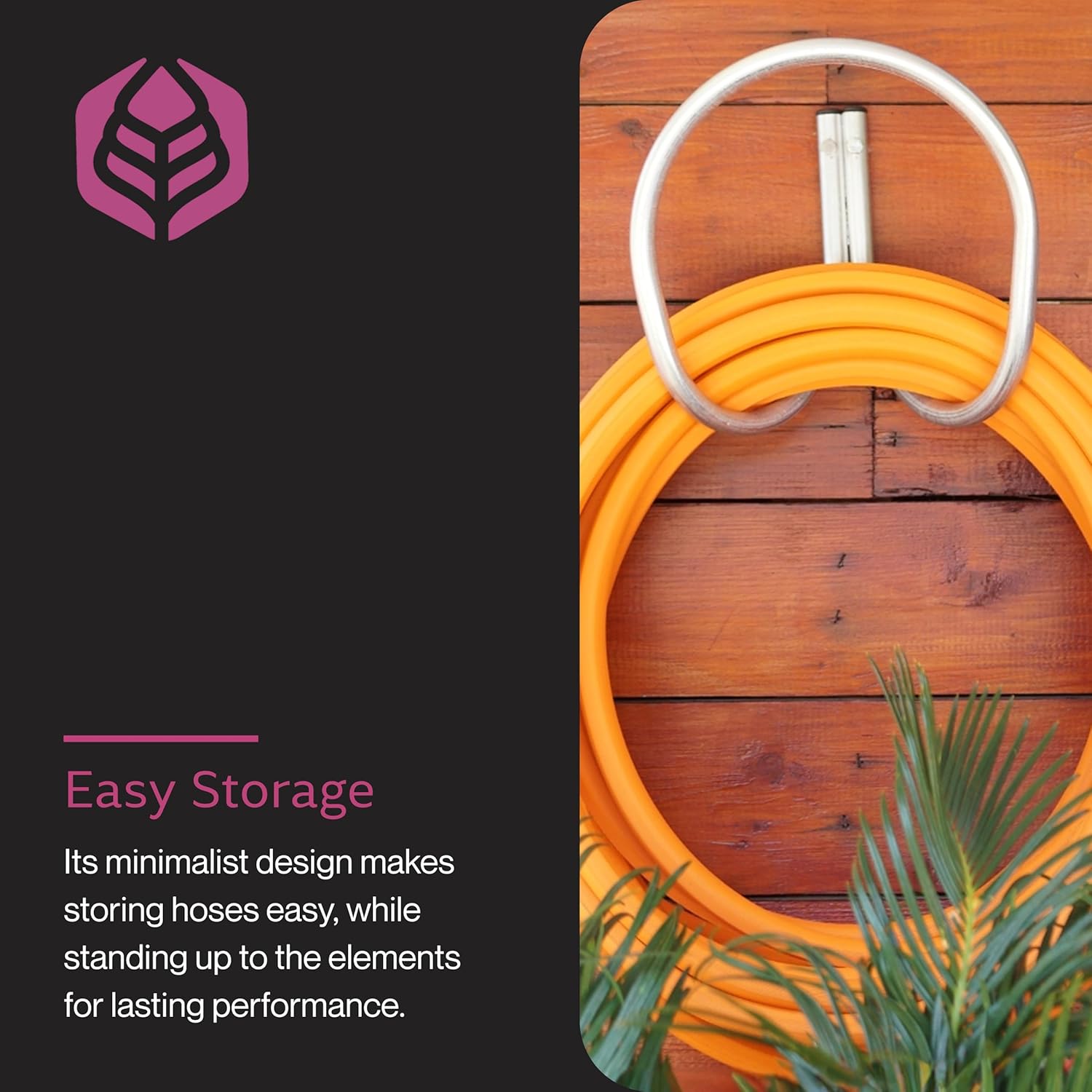 Yard Butler Garden Hose Hanger - Durable Garden Hose Hanger Mount - Outside Water Hose Hanger Wall Mount for Garden - Garden Accessory for Outside Hose Storage - 11, Steel Finish Type - HHRP