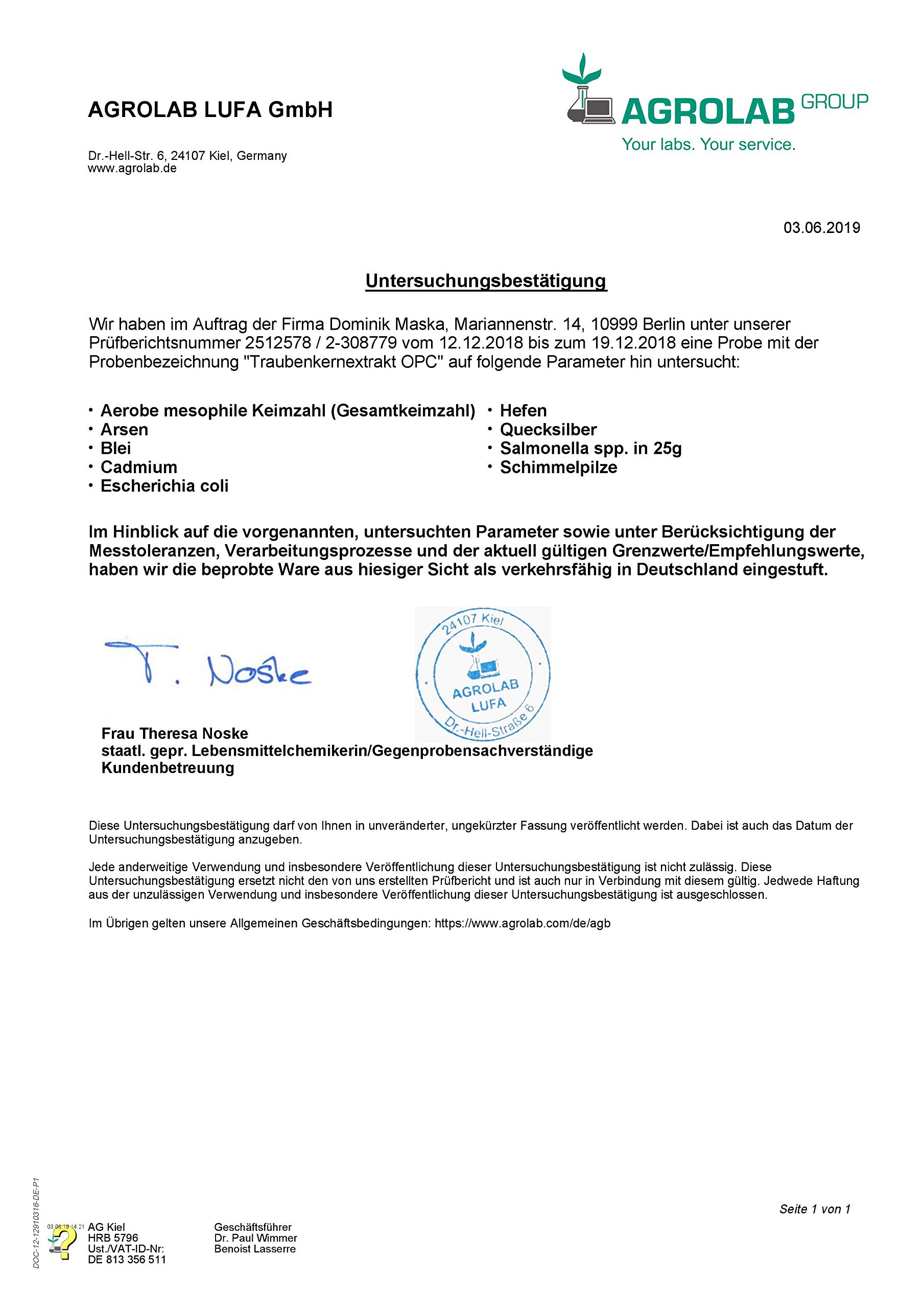 OPC Pulver hochdosiert - 1kg Traubenkernextrakt ohne Zusatzstoffe - MADE IN GERMANY - Mindestens 50% OPC nach HPLC - Laborgeprüft - Französische Weintrauben